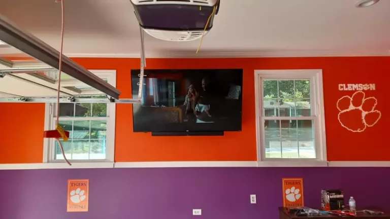 TV mounted in garage - - TV mounting services Columbia, SC